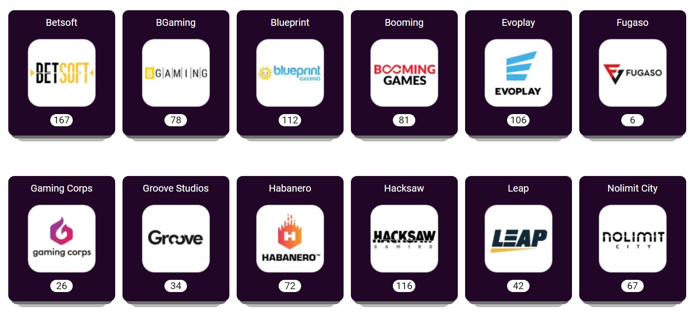 Boo Casino providers