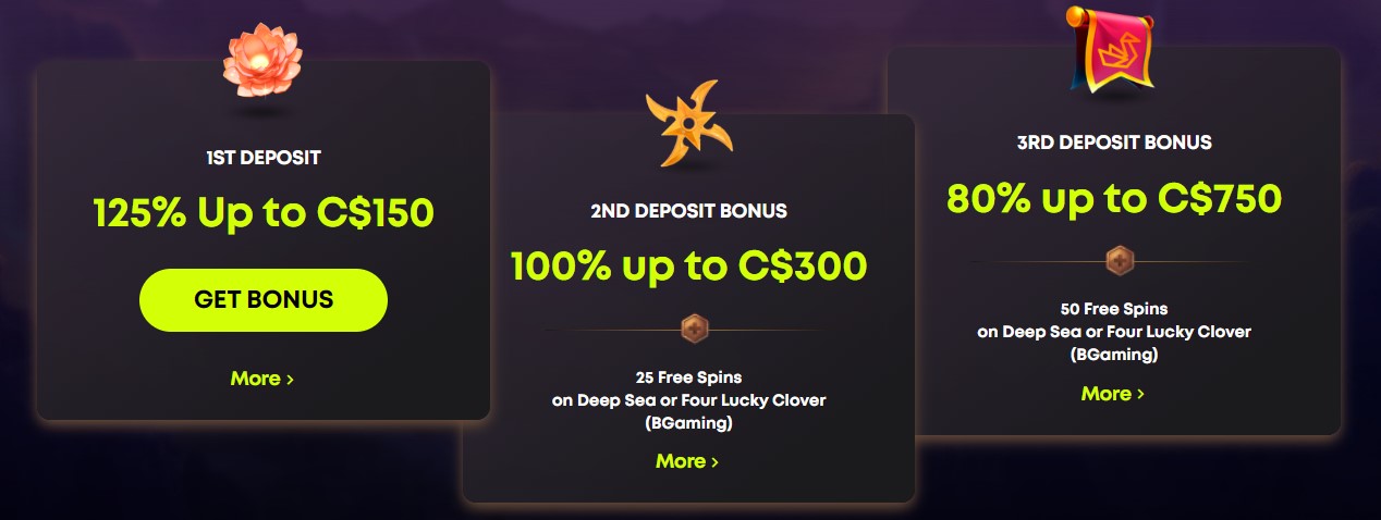 Spin Samurai welcome bonus