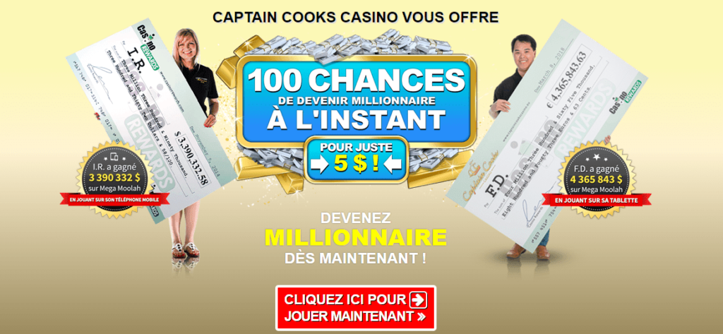 devenir millionnaire instantane avec Cooks Casino