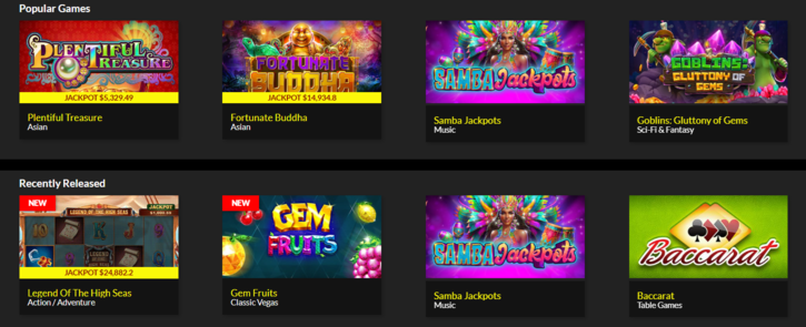 Jeux du Planet 7 Casino