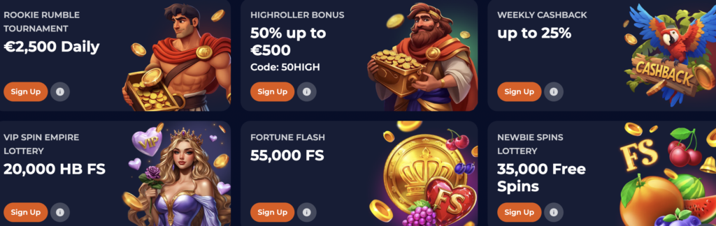 Nine casino bonuses