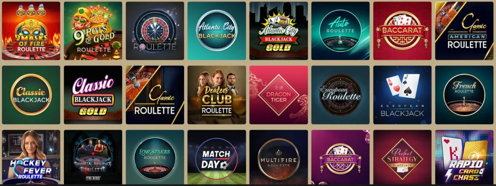 Villento Casino Table games