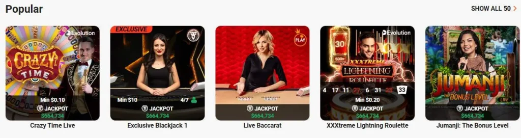 Leovegas live casino.