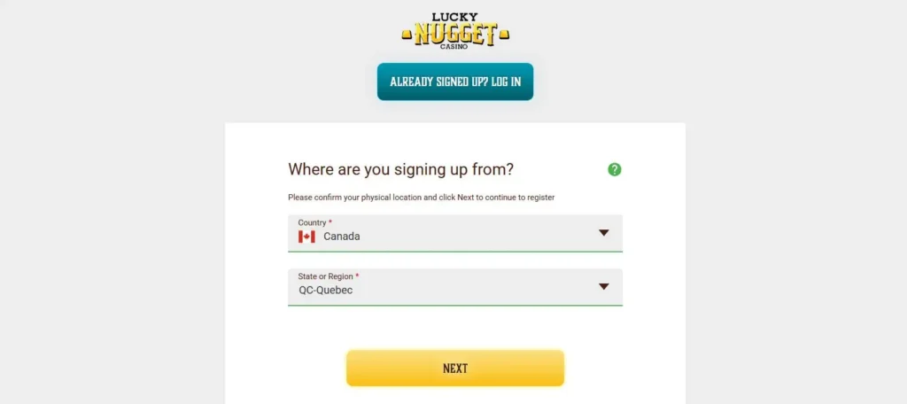 Lucky Nugget Casino login.