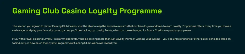 Gaming Club Casino VIP