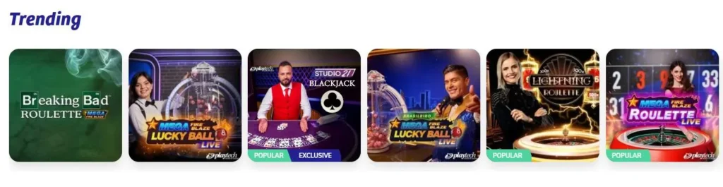 PlayOJO live casino.