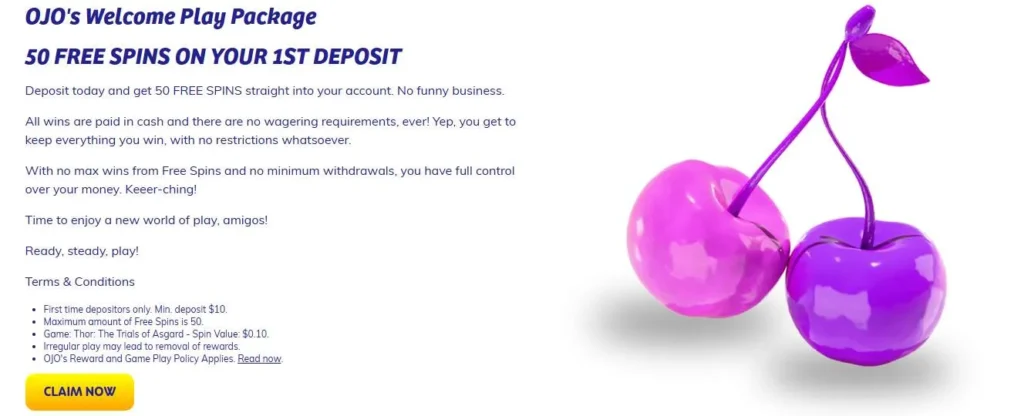 PlayOJO bonus.