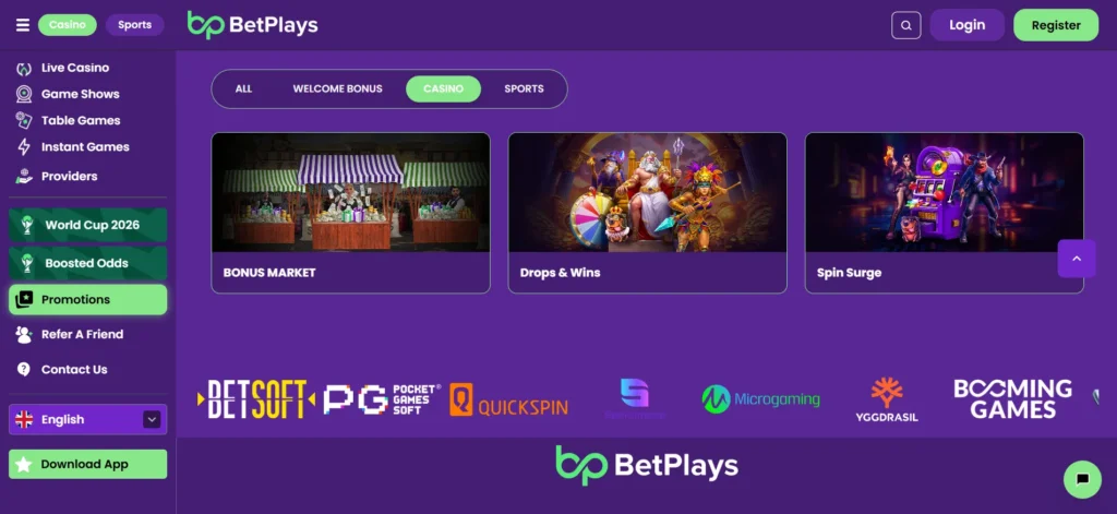 BetPlays Casino promotions