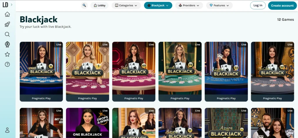 Lucky Days Casino Live Blackjack