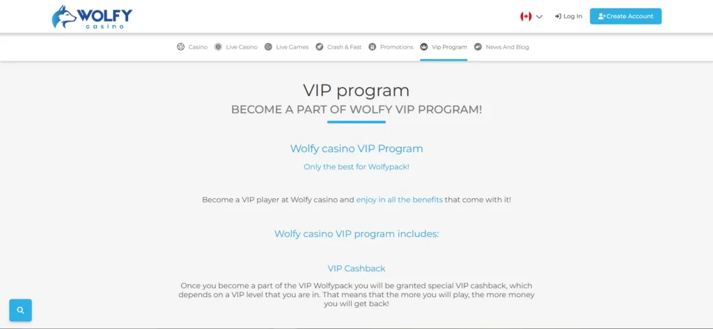 Wolfy Casino VIP