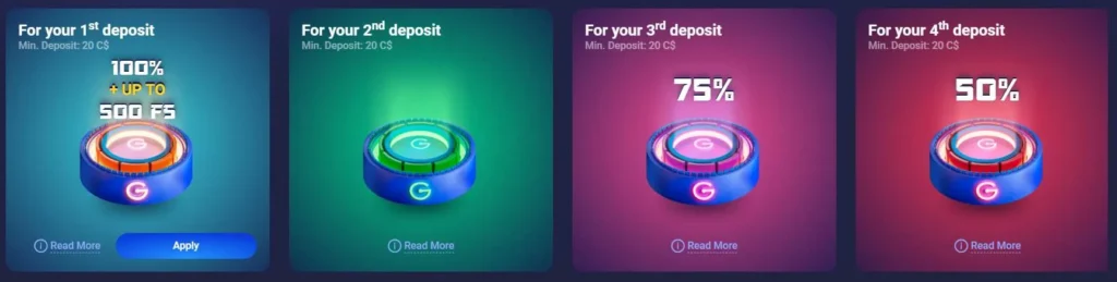 Legzo Casino bonus.