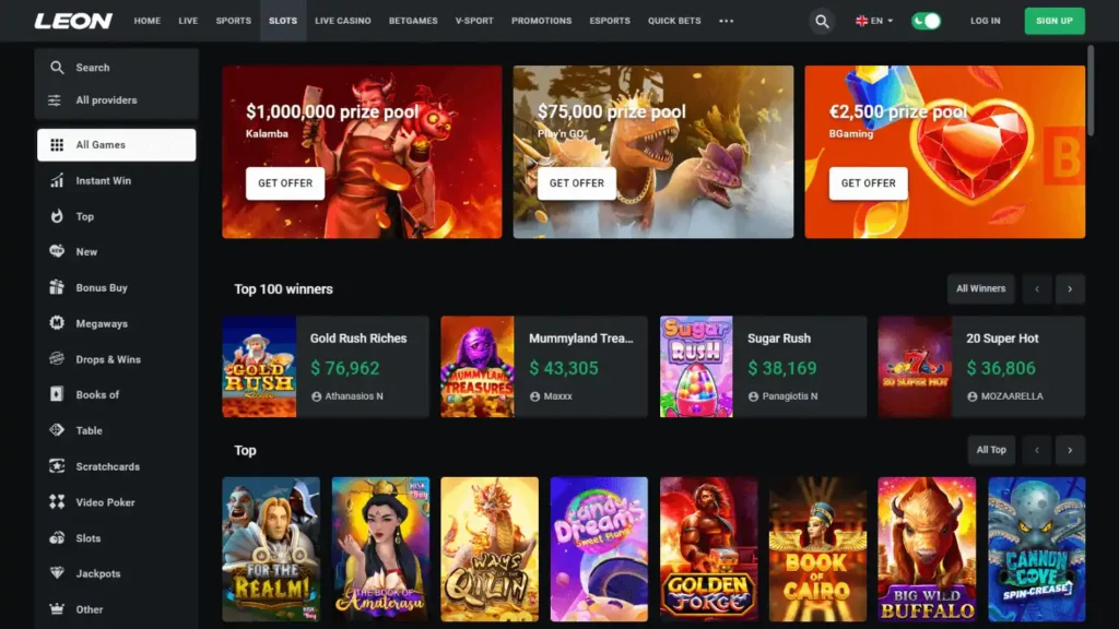 Leon Casino games