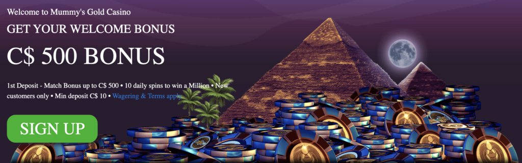 Mummys Gold Casino bonus