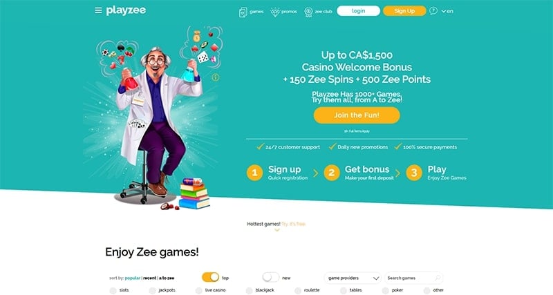 Playzee Casino Welcome Bonus