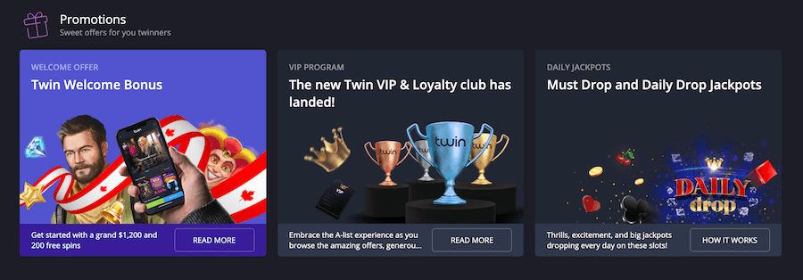 Twin Casino bonuses