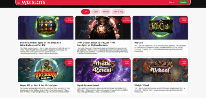 Wiz Slots Casino Promotions