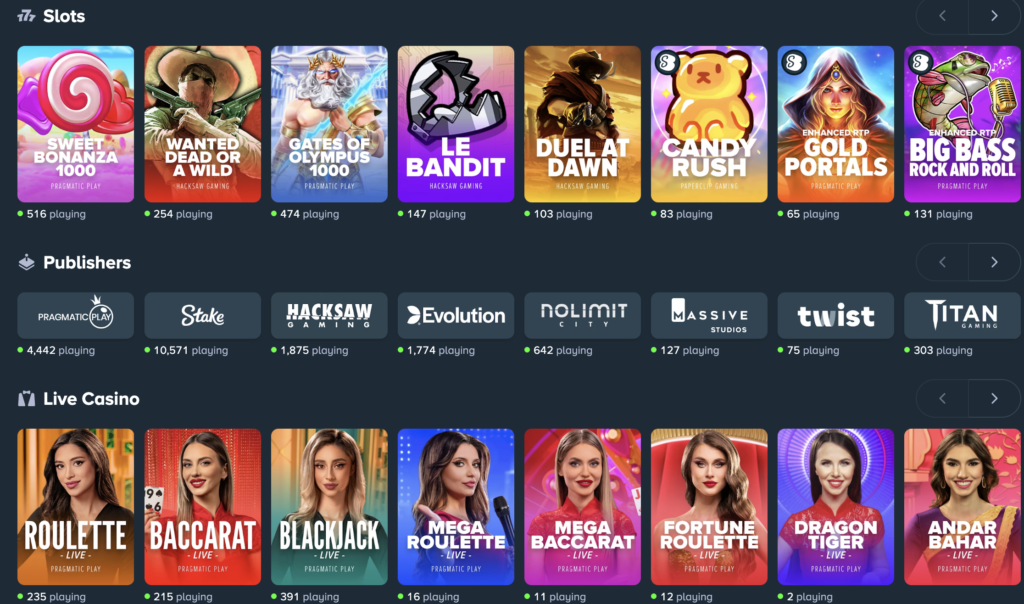 Stake Casino games