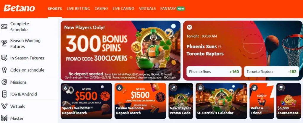 Betano Ontario casino betting.