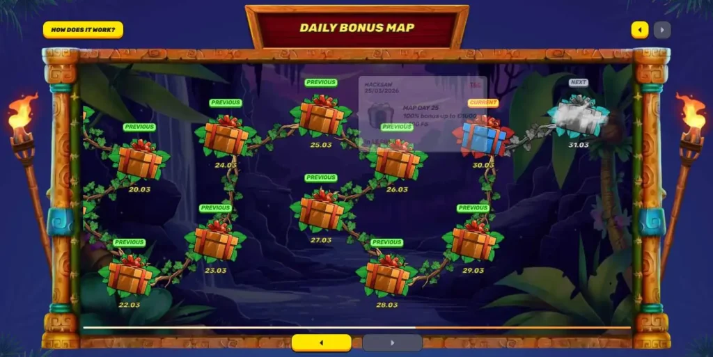 Gamblezen Casino bonus map.