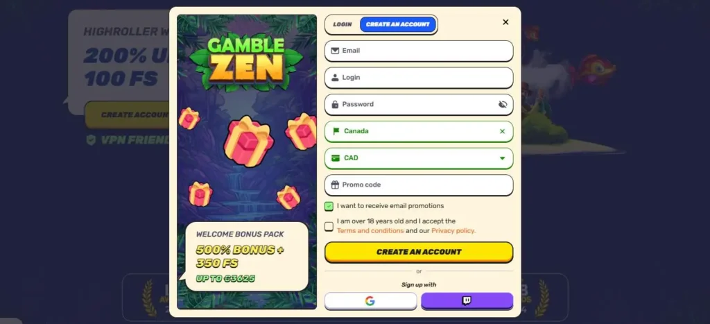 Gamblezen login.