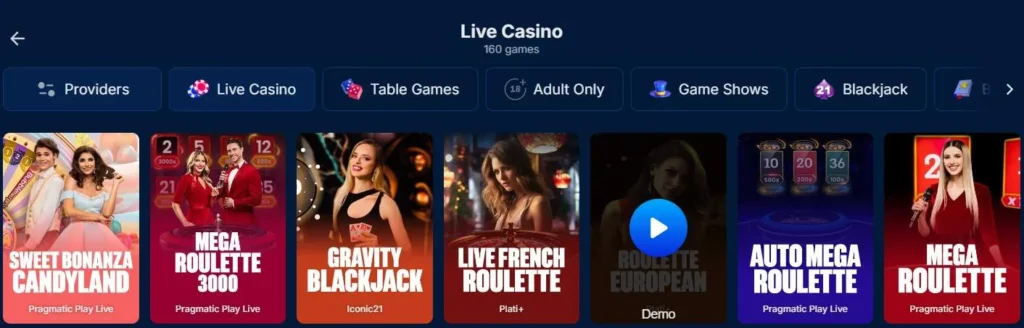 Onlywin live casino.
