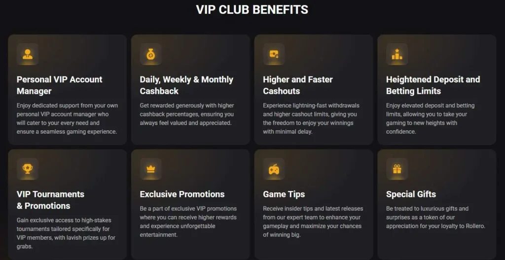 Rollero online casino VIP