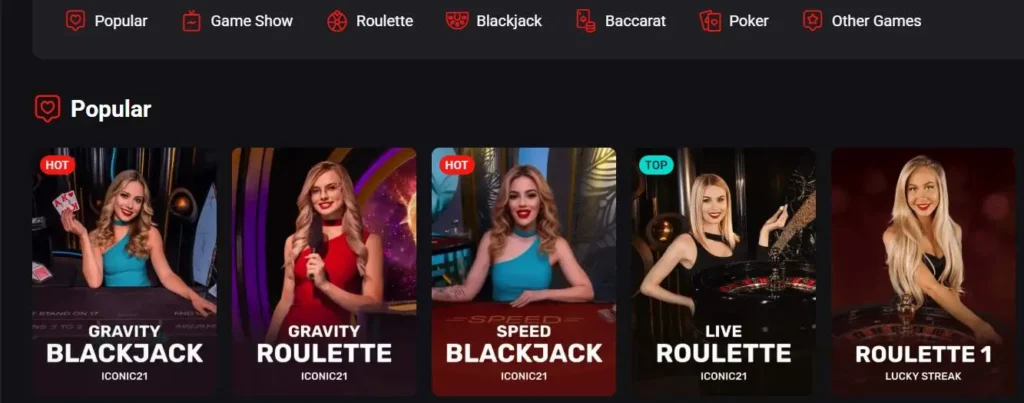 Rollero live casino
