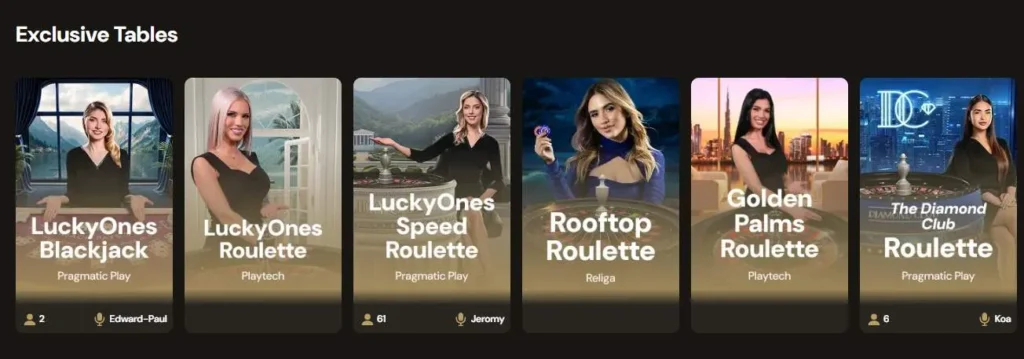 Lucky Ones live casino.