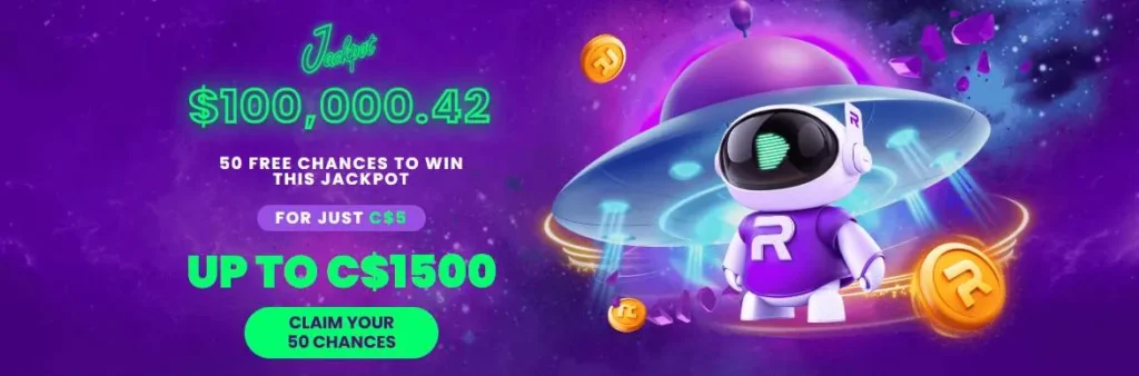 Rocket Casino sign up bonus.