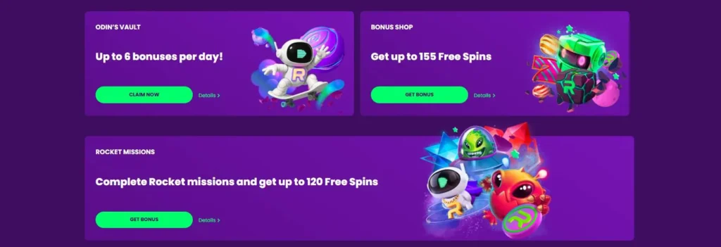 Casino Rocket Canada ongoing bonuses.