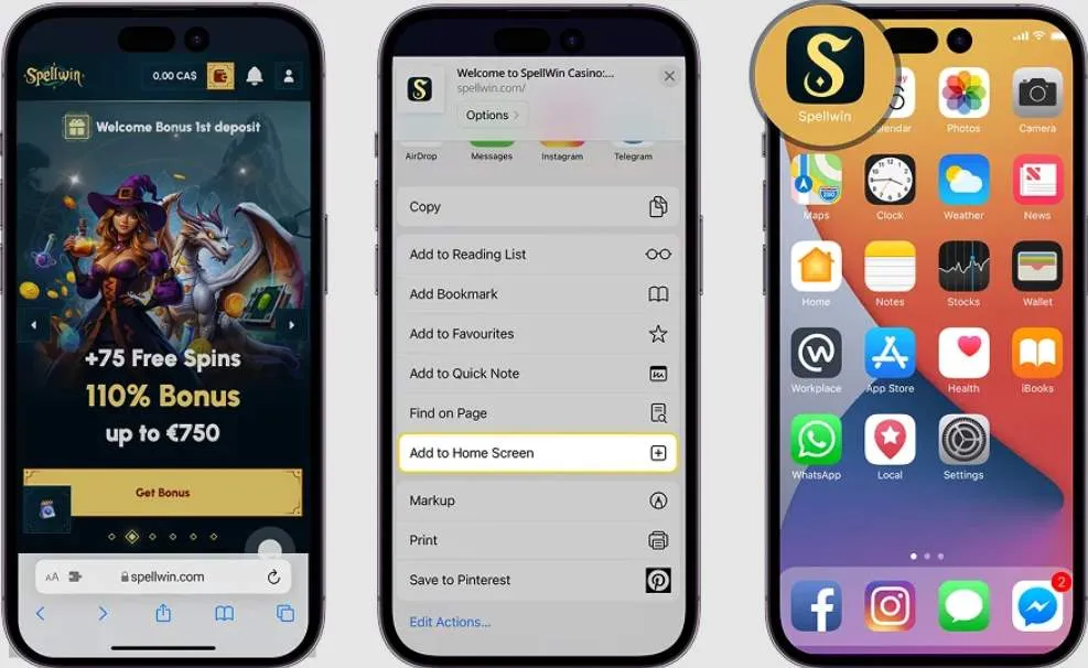 Spellwin mobile casino.