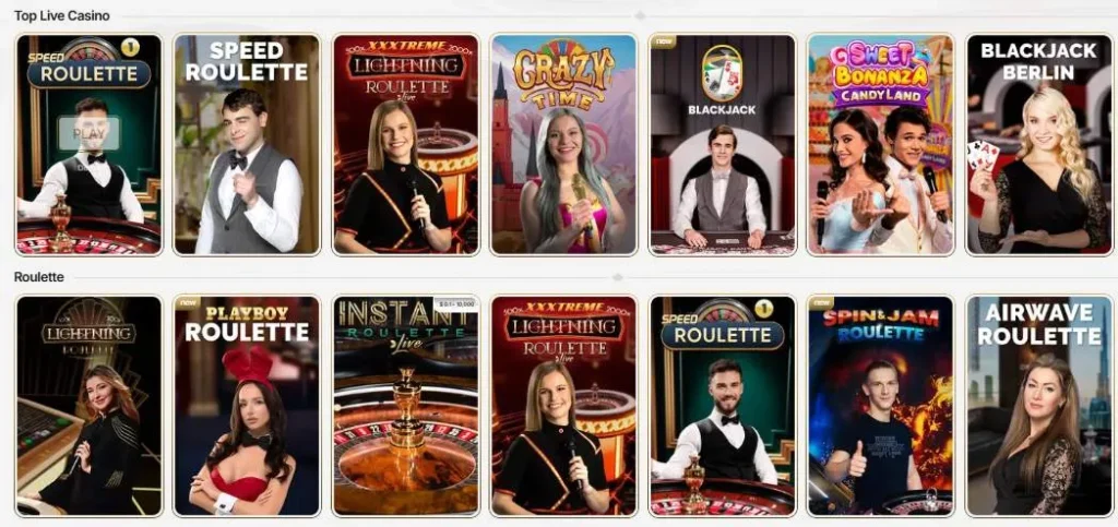 ToonieBet Casino live section.