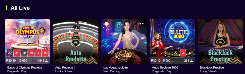 PalmSlots live casino.