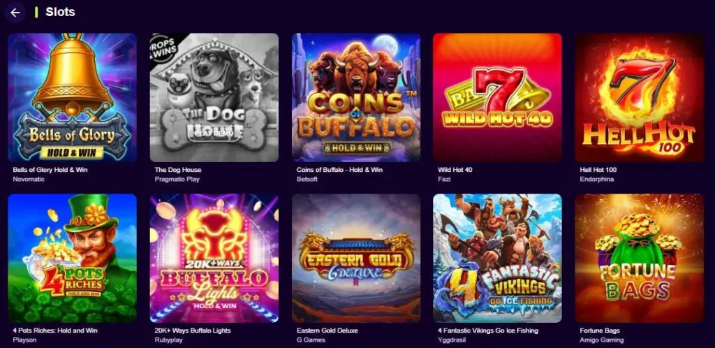 PalmSlots Casino games.