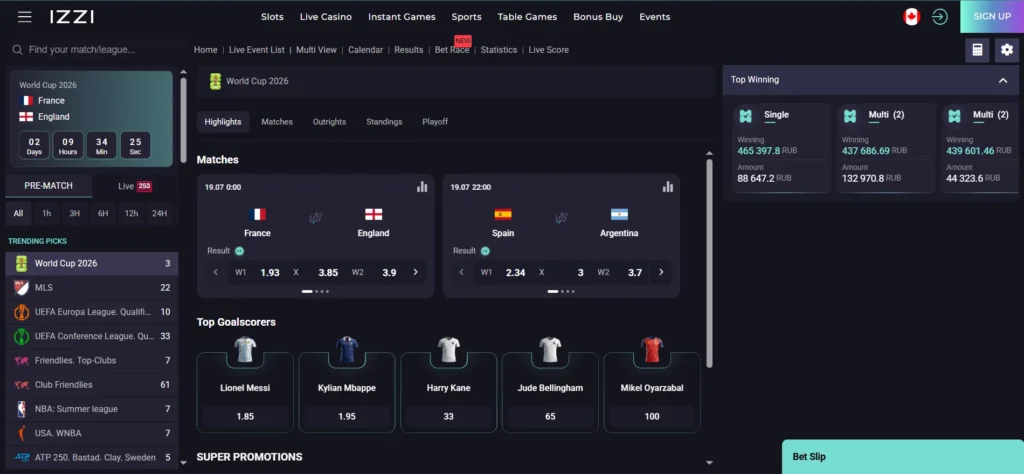 Izzi casino sports betting