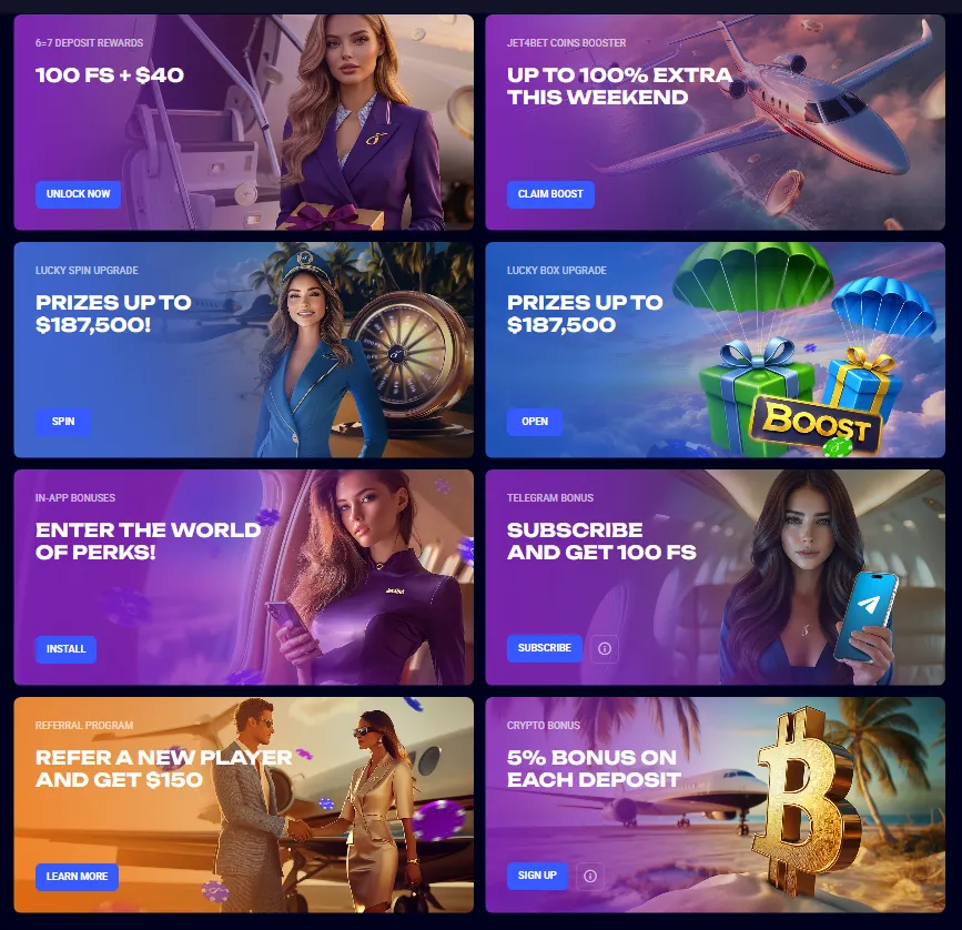 Jet4Bet Casino other promotions